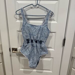 BNWT Geode Santorini Blue Floral One-Piece Swimsuit XXL